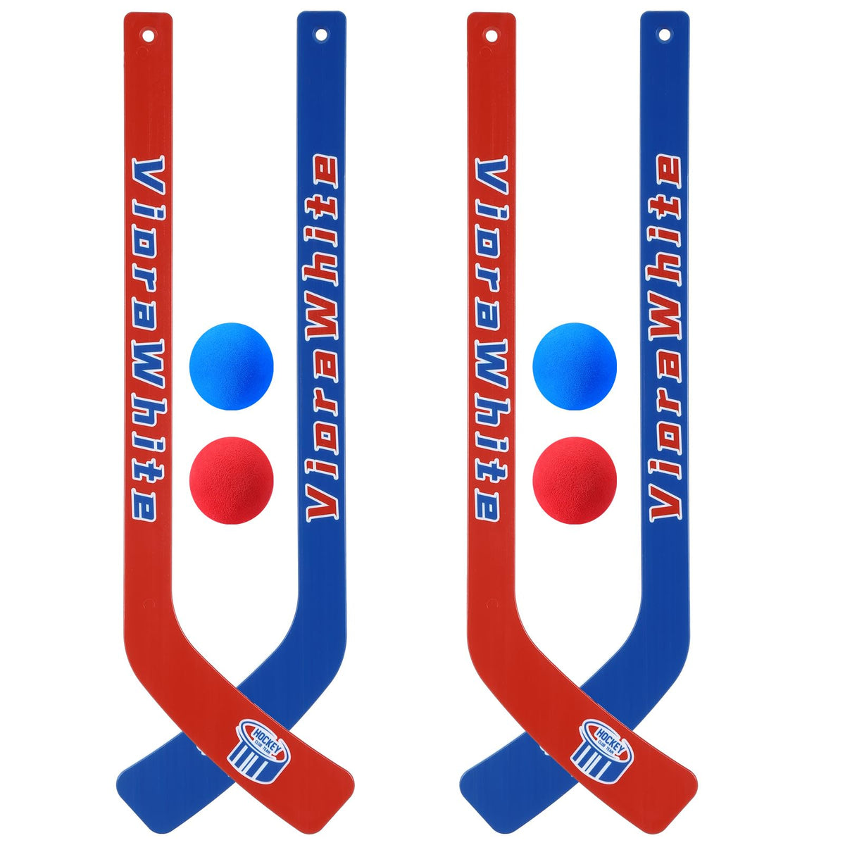VioraWhite mini knee hockey sticks for easy grip and engaging indoor play
