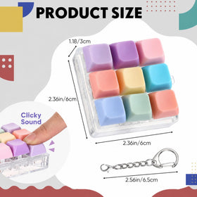 VioraWhite noisy clicker keychain with macaron colors for desk style and concentration