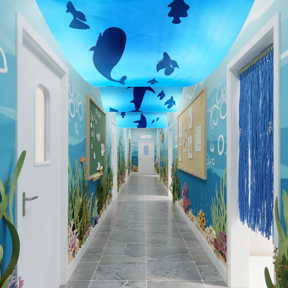 VioraWhite ocean ceiling banner shark for vibrant party ceiling décor.