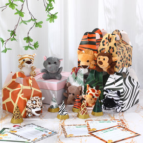 VioraWhite plush animal homes create tidy, reusable display corners.