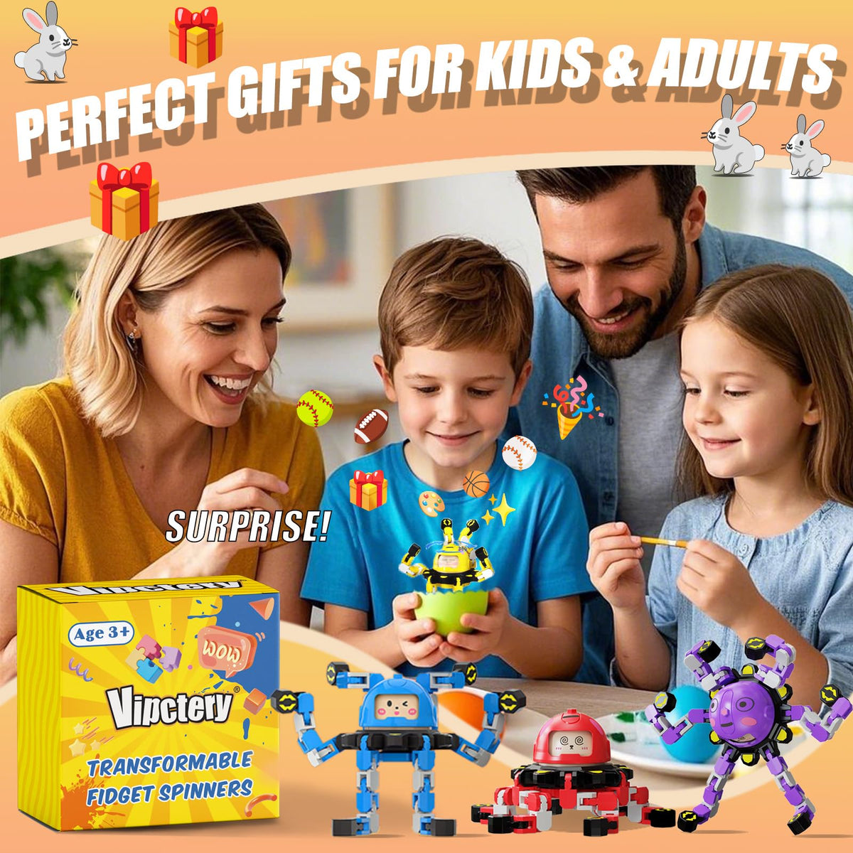 Vipctery gift-pack fidget spinner set for kids and adults
