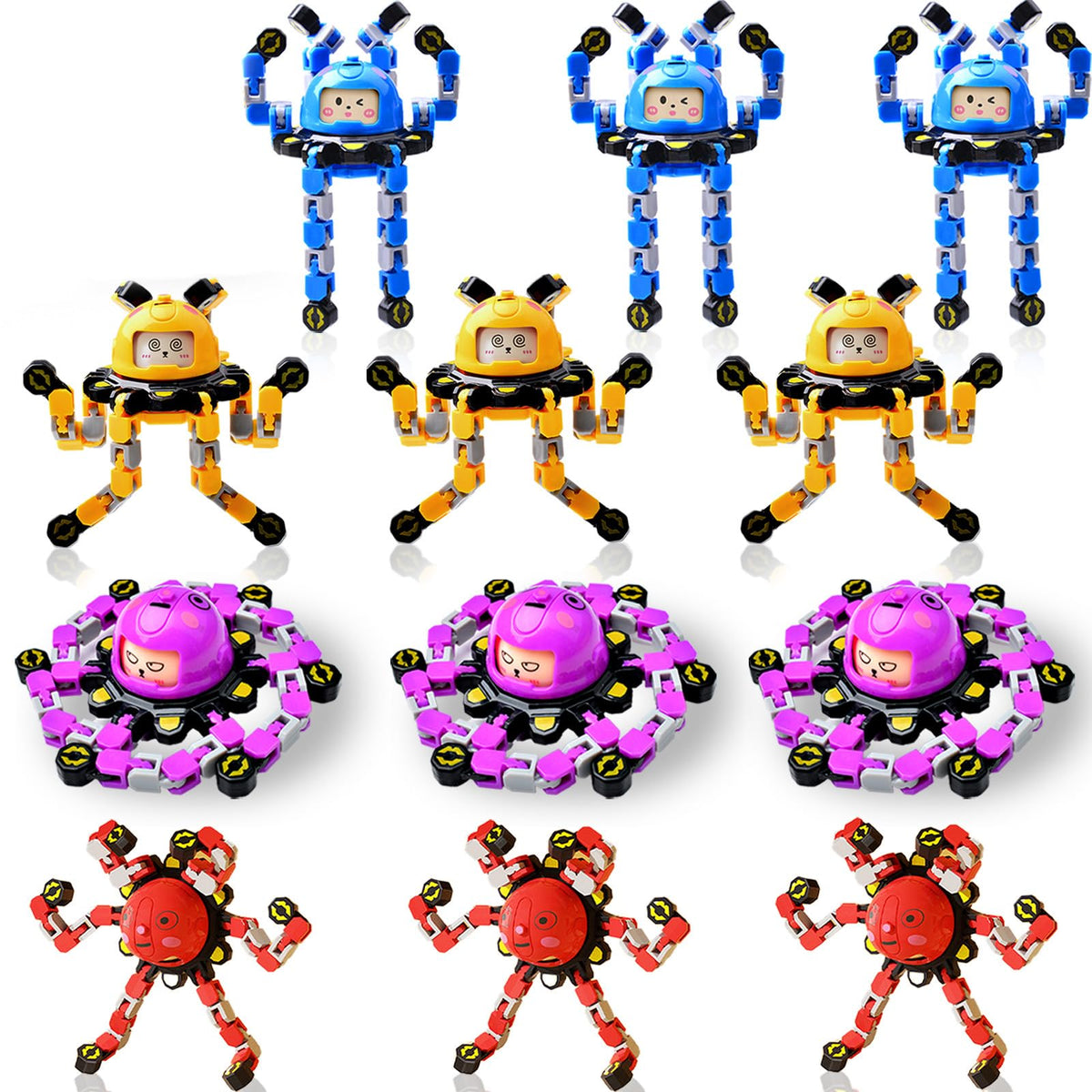 Vipctery transformable fidget spinner with 6 chains for hands-on focus