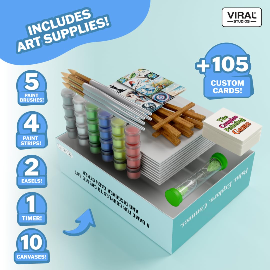 Viral Studios The Couples Painting Game prompts encourage deep bonding with lighthearted challenges.