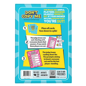 Viral Studios Don't Copy Me card illustration: vibrant prompts and playful drama