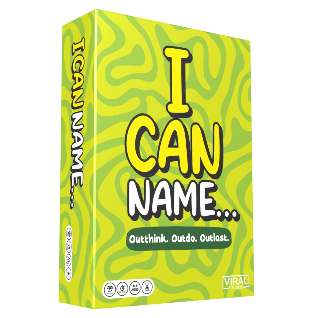 Viral Studios I Can Name card deck for fast-paced family game nights.