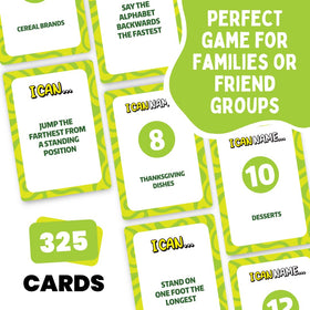 Challenge cards add twists and laughs to the session.