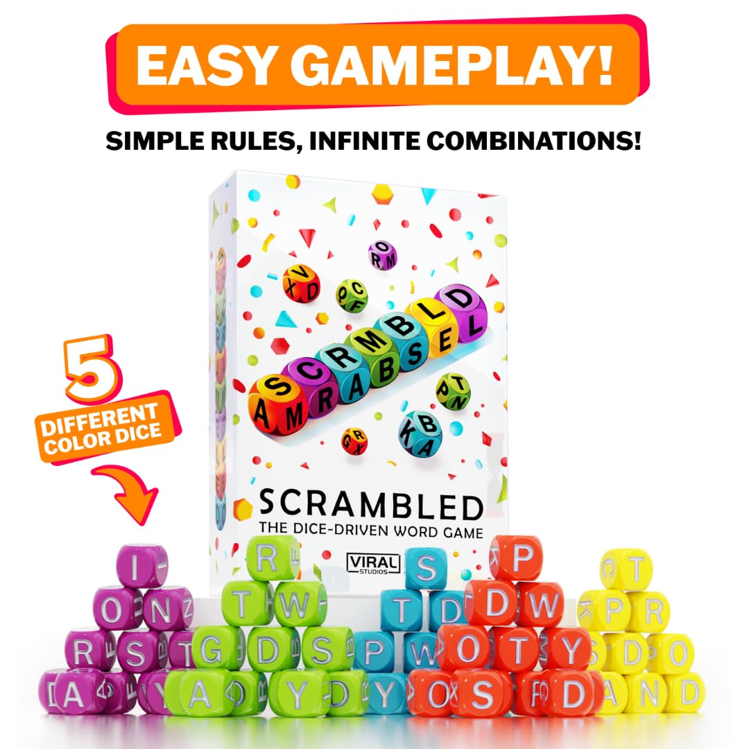 Viral Studios Scrambled 3-minute brain blitz captures fast-paced rounds with 12 dice
