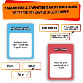 Viral Studios Who in Our Family markers offer bold, erasable writing during rounds.