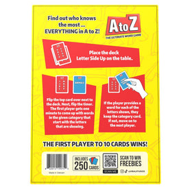 Viral Studios A to Z card flip moment with category reveal