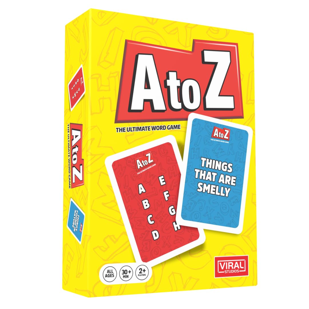 Viral Studios A to Z table setup for family fast-paced rounds