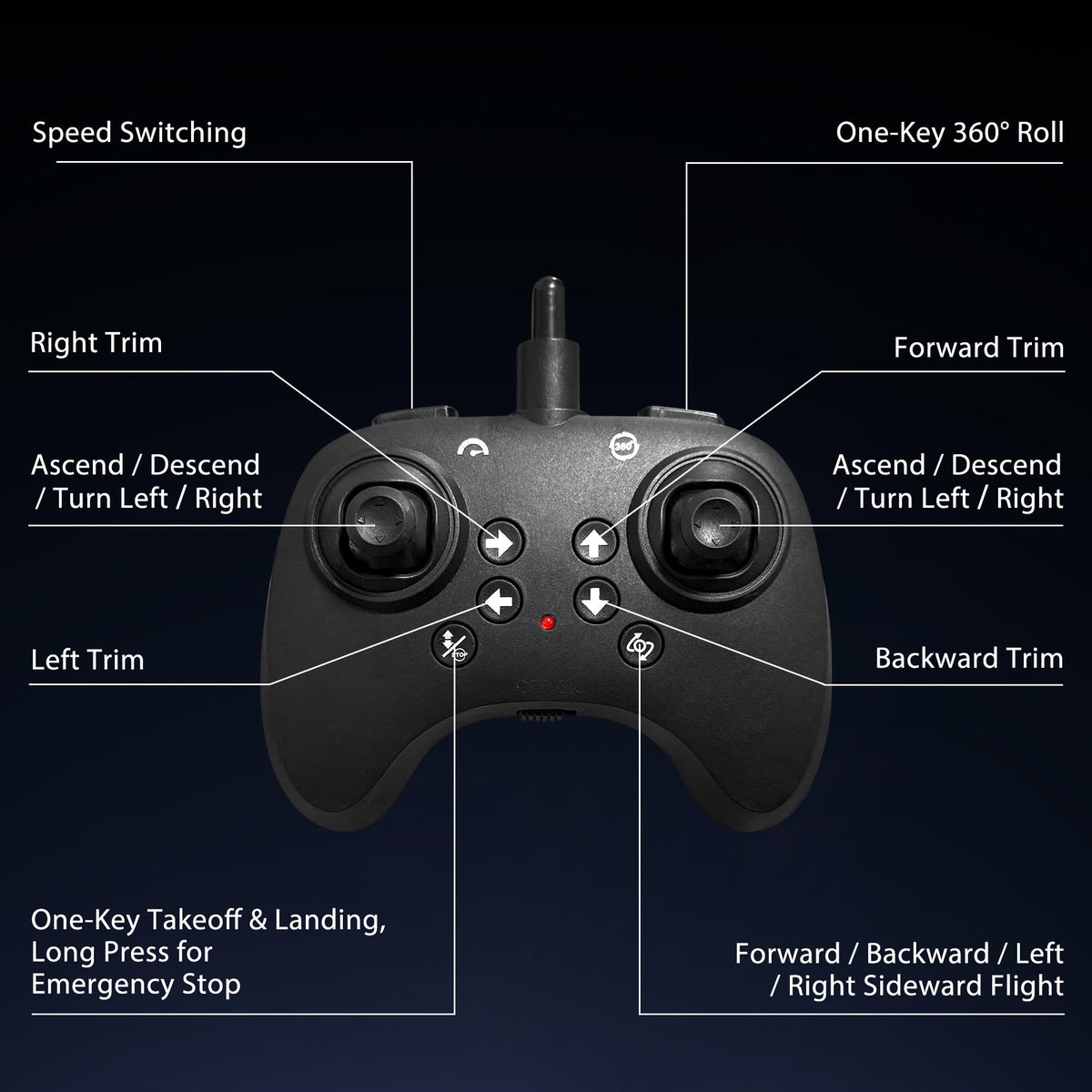Virellia auto hover function keeps the plane steady in air