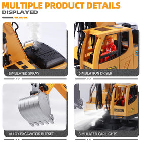 ViRockSign excavator digging sand action demonstrates pretend construction play