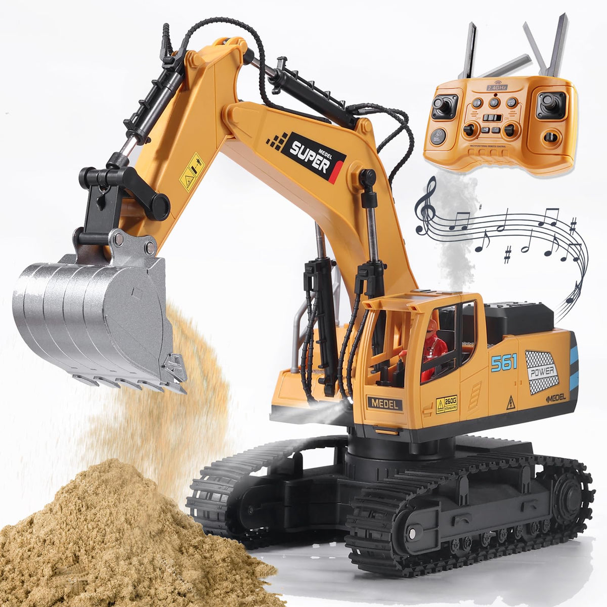 ViRockSign remote control excavator assembly view highlights durable build and precise controls