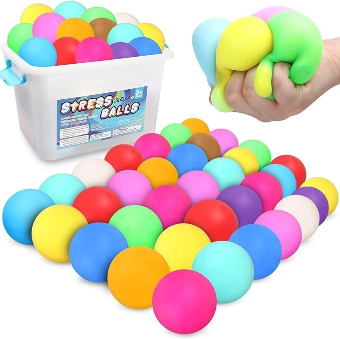 Viroucal 40-pack stress balls bulk in a box for easy gifting