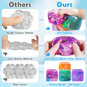 Viroucal classroom rewards stress cubes for interactive learning.