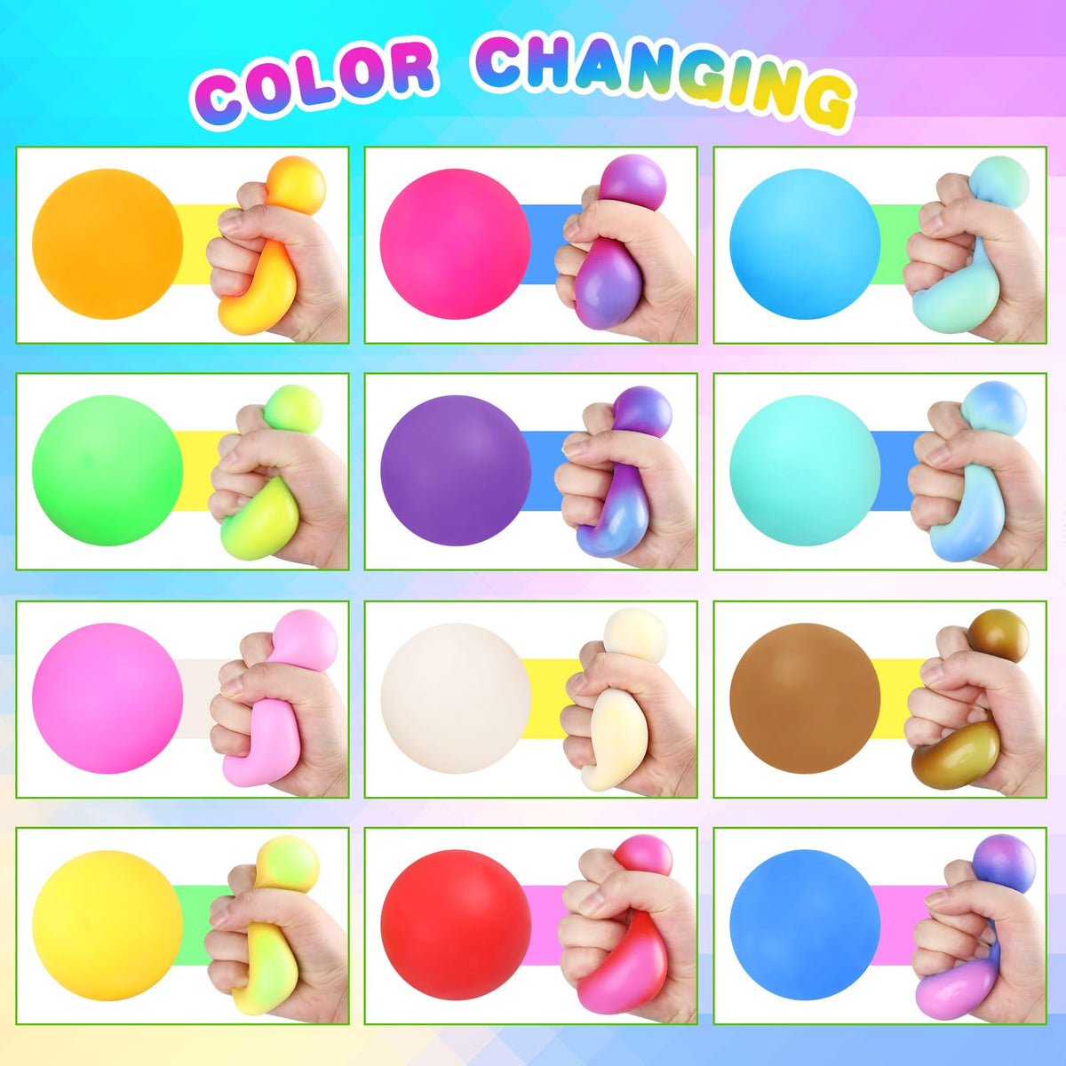 Viroucal soft fidget balls closeup for tactile focus