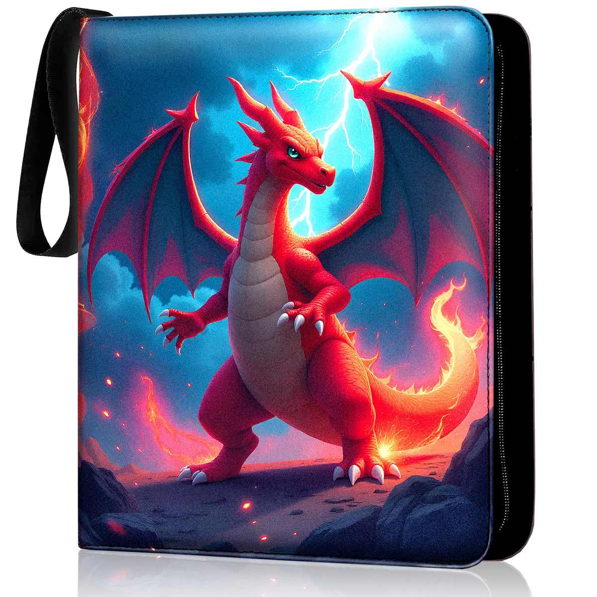 Virtualtonyshop premium binder with orange dragon cover for standout display and protection.