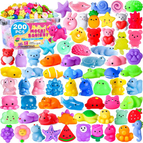 VISCOO 200-pack assorted animals squishies for tactile play and colorful fun.