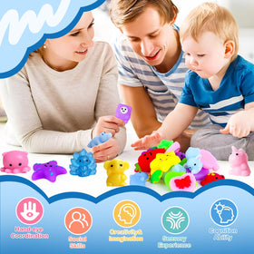 VISCOO 200-pack fruits squishies for color learning and lunchbox fun.