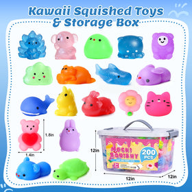 VISCOO 200-pack sea creature squishies for calm sensory play and prizes.