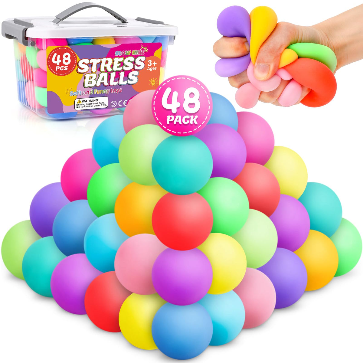 Viscoo 48-pack stress balls in a gift box for classroom prizes.