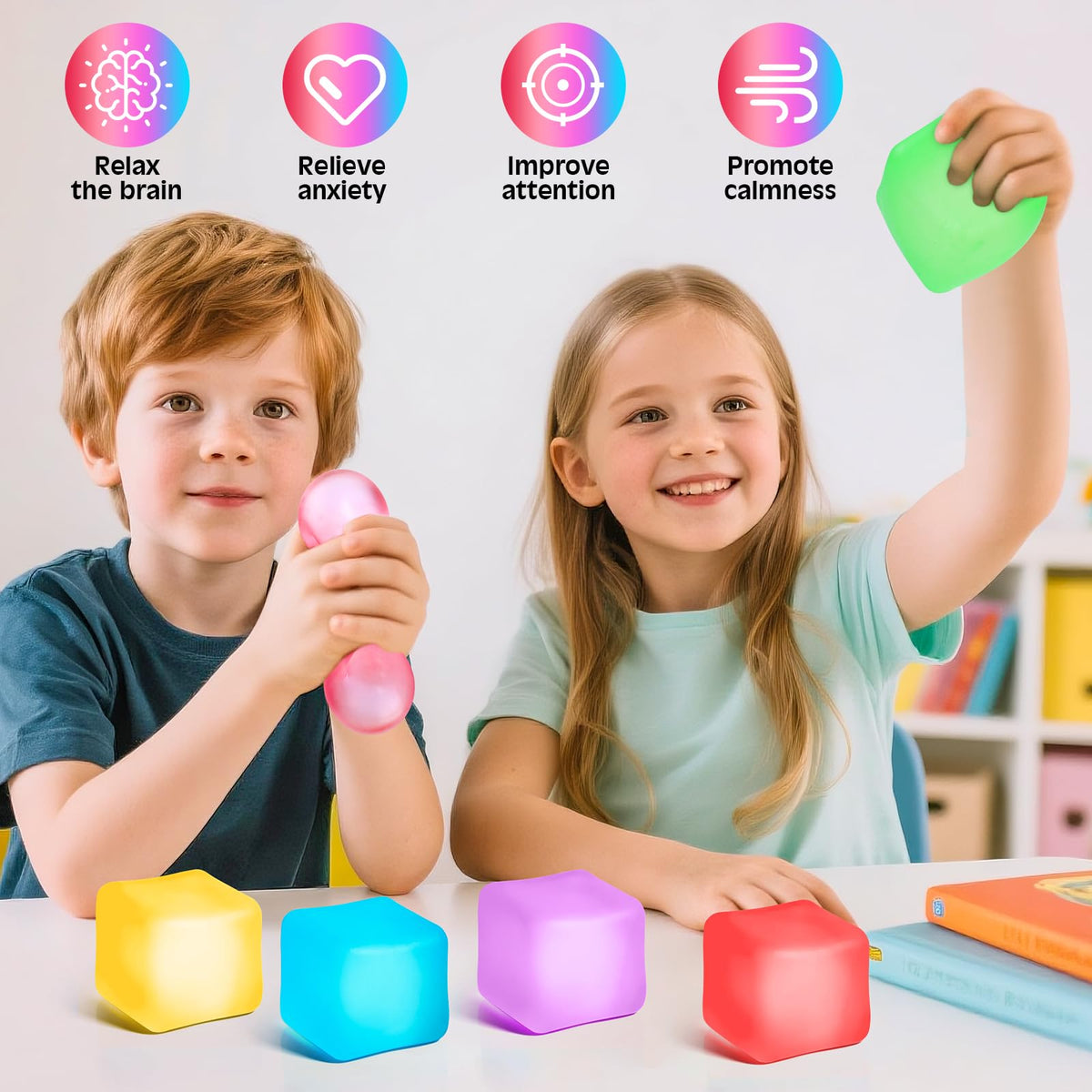 VISCOO green stress cube handy for fidgeting and focus on the go.