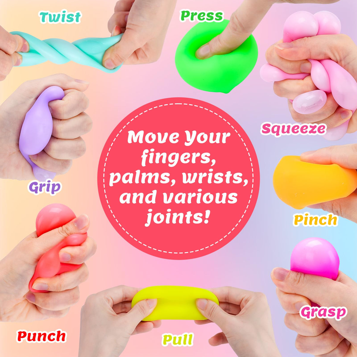 VISCOO hand-holding stress cube demonstrates portable relief for on the go focus.