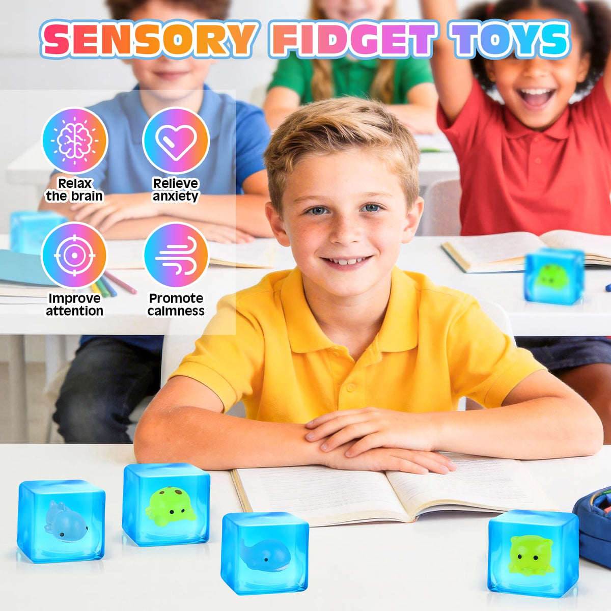 VISCOO Shark glow cube—glow-in-the-dark sensory toy for stress release.