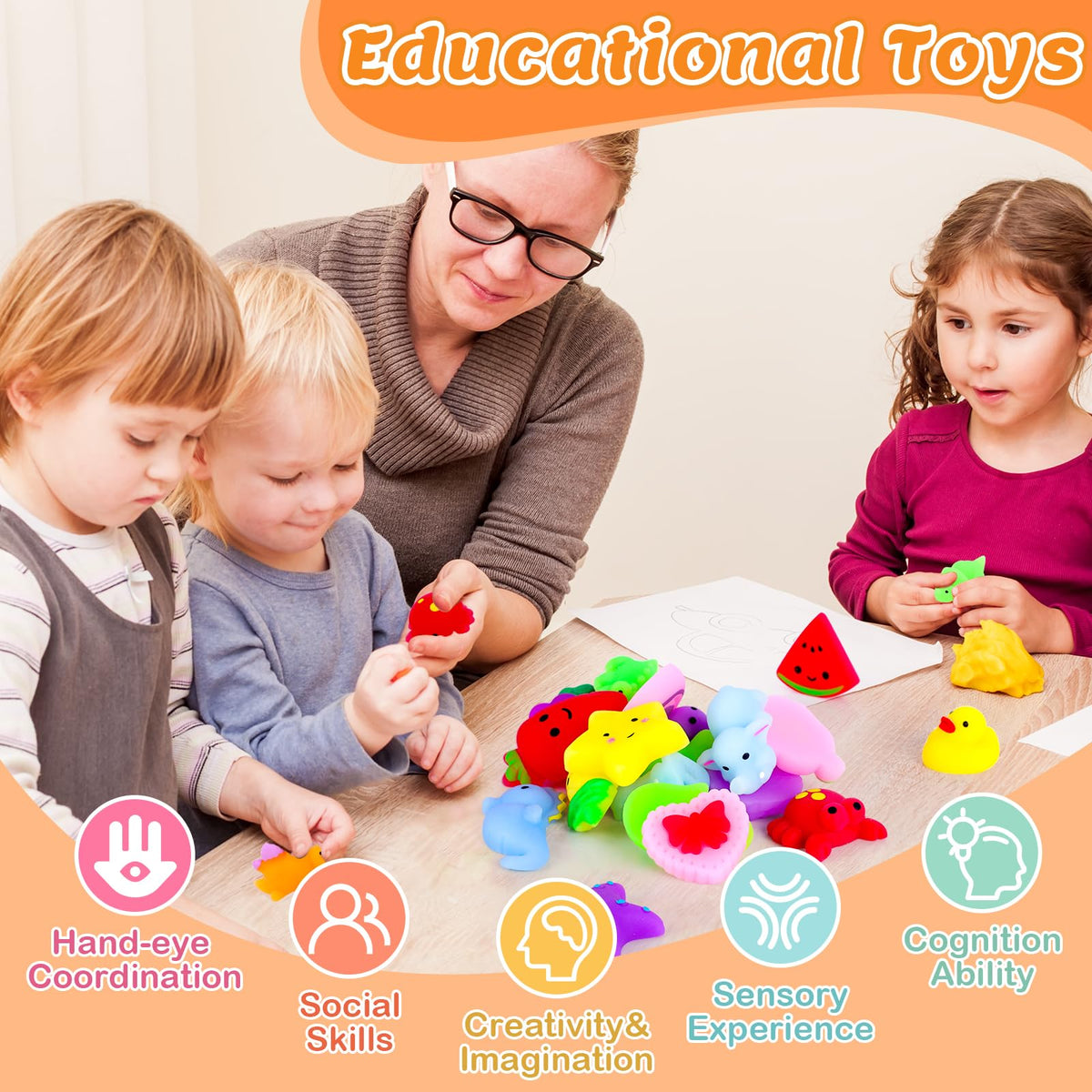 VISCOO squishy toys colorful shapes aid learning colors and animals