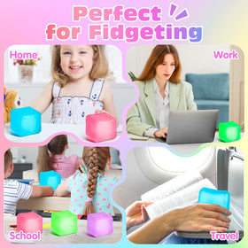 VISCOO stress cube in hand demonstrates portable relief during travel or work