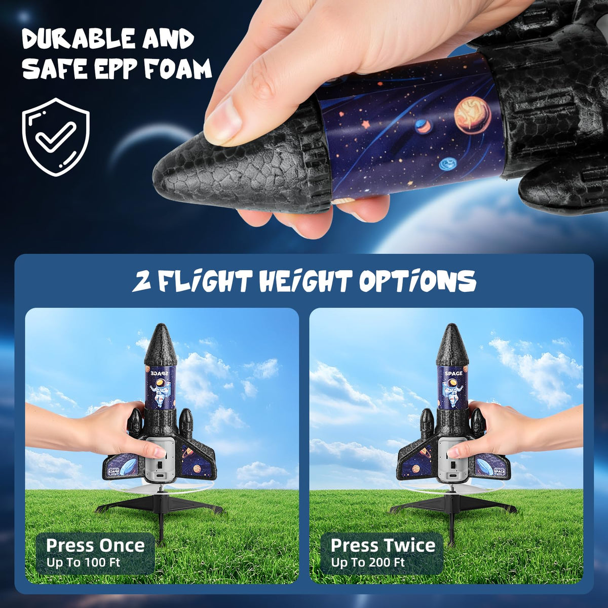VisionX rocket launcher offers two heights for varied outdoor adventures