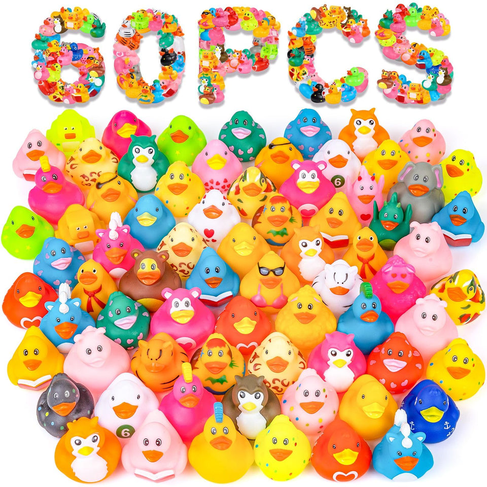 VISRIE 60-pack rubber ducks for bath time fun and collection