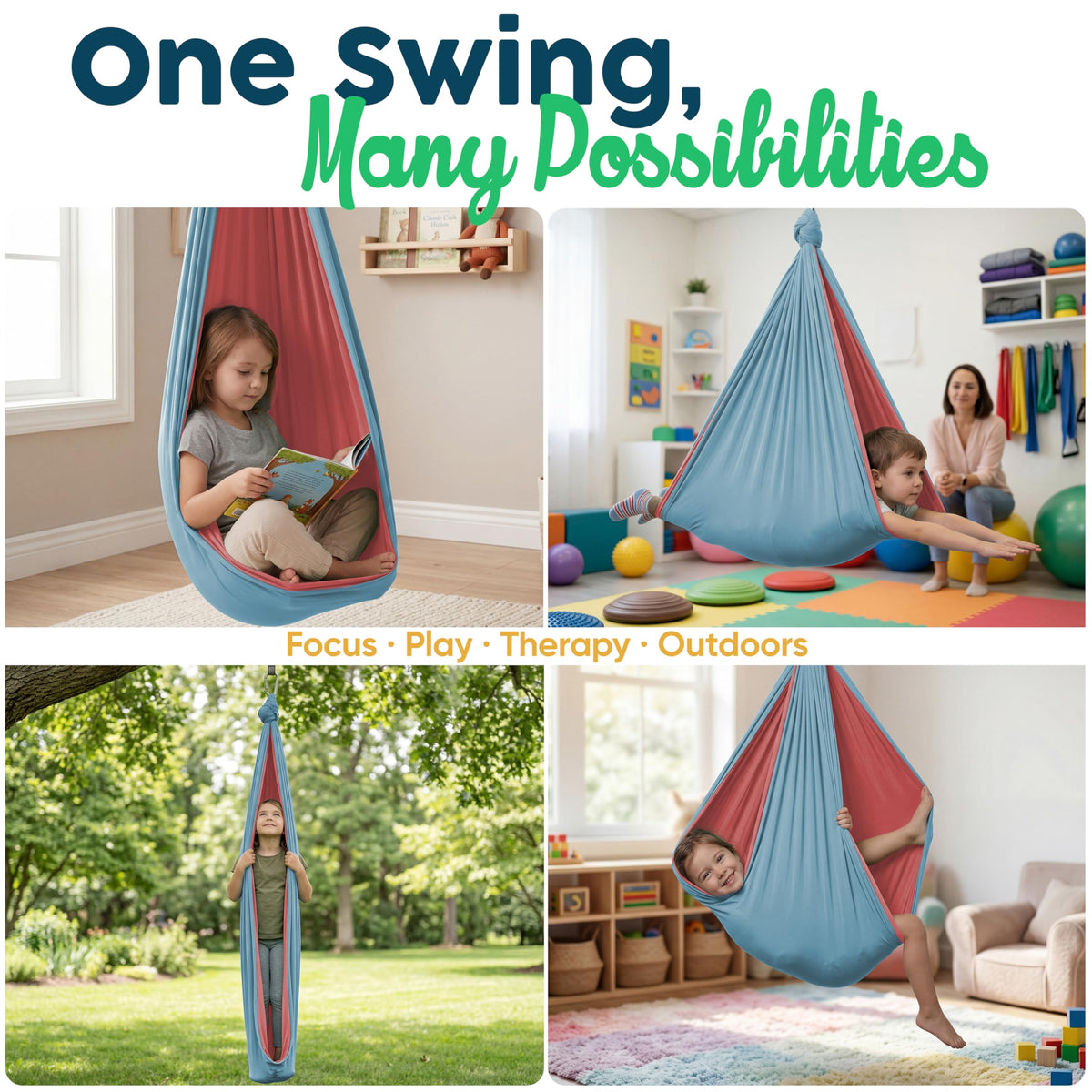 Outdoor tree mount setup for VISSE swing in a yard
