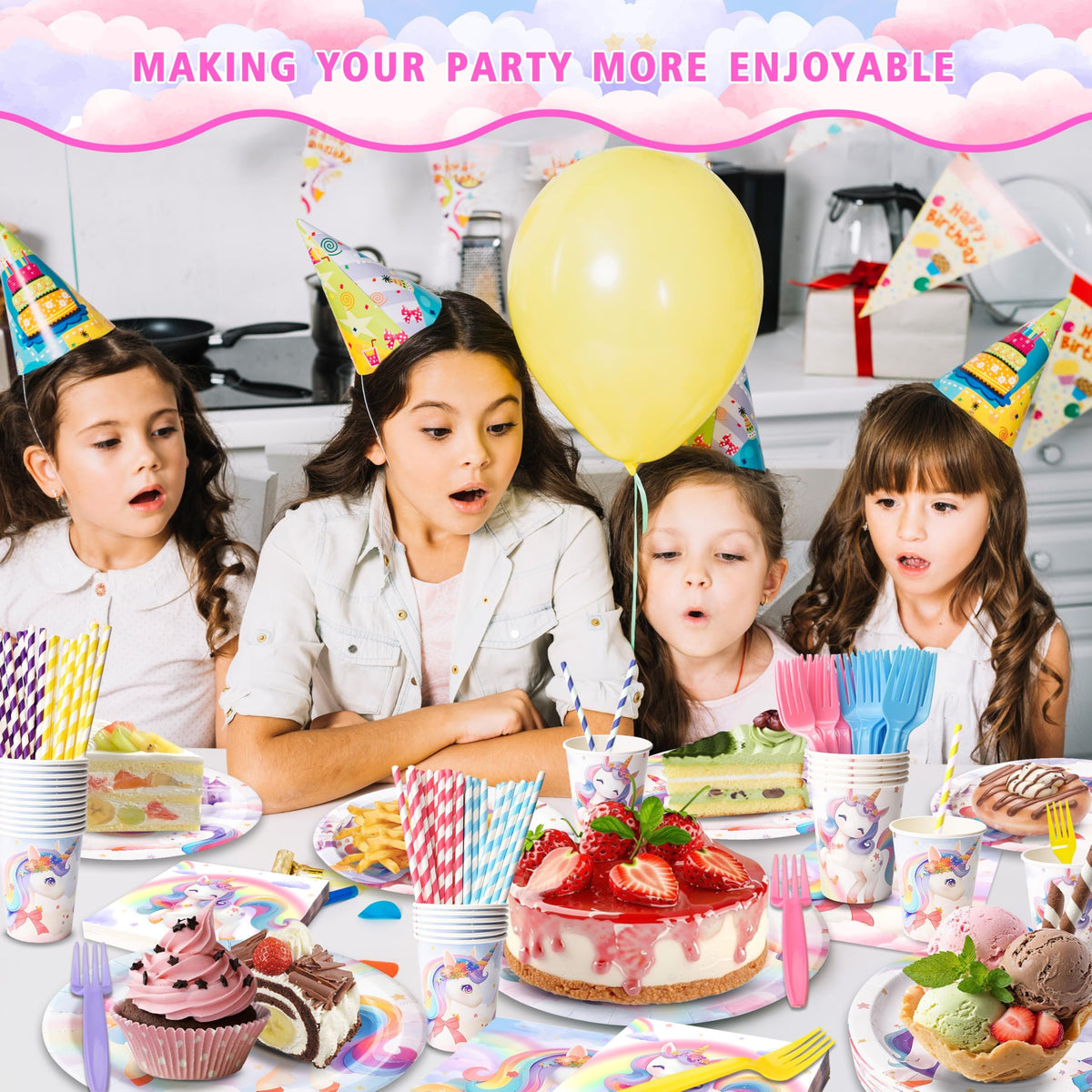 Vistico unicorn napkins, soft and absorbent for mess control