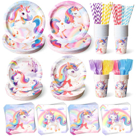 Vistico unicorn 9-inch plates, durable partyware for meals