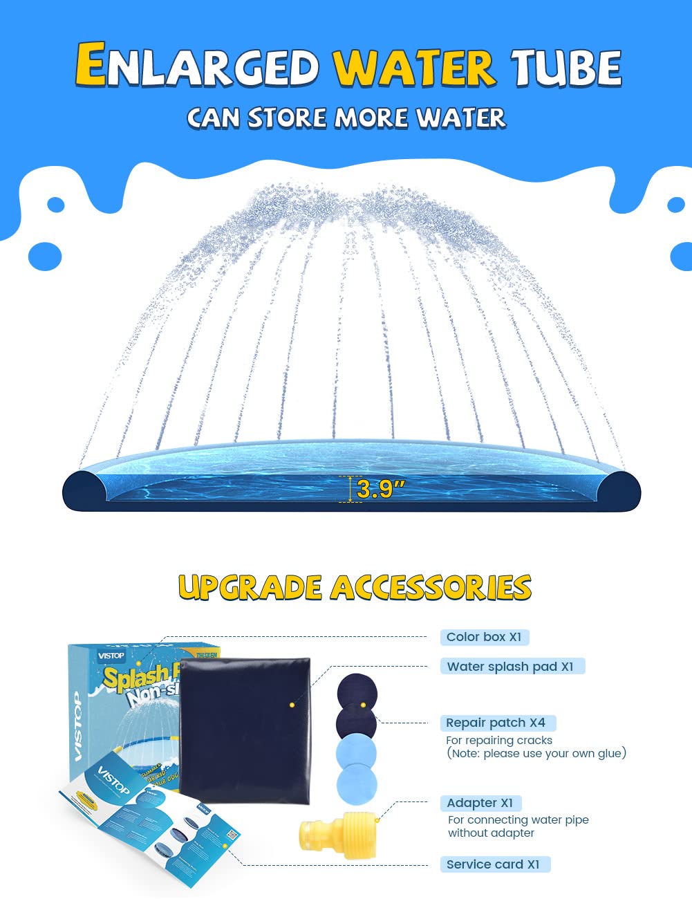 Backyard setup of the VISTOP splash pad for a water party