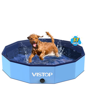 VISTOP medium foldable dog pool closed for easy transport
