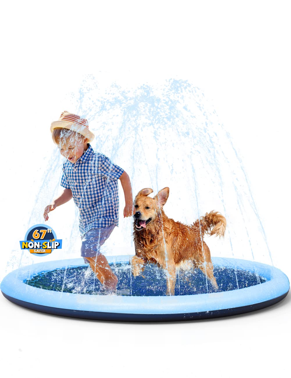 VISTOP splash pad with non-slip surface for safe kids' water play in the backyard