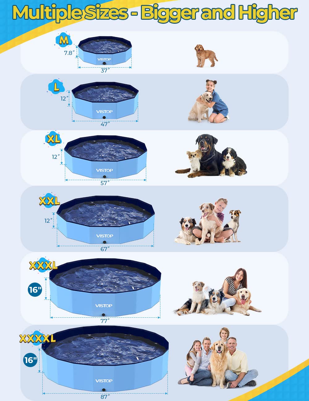 VISTOP portable folding pool stored compactly after use