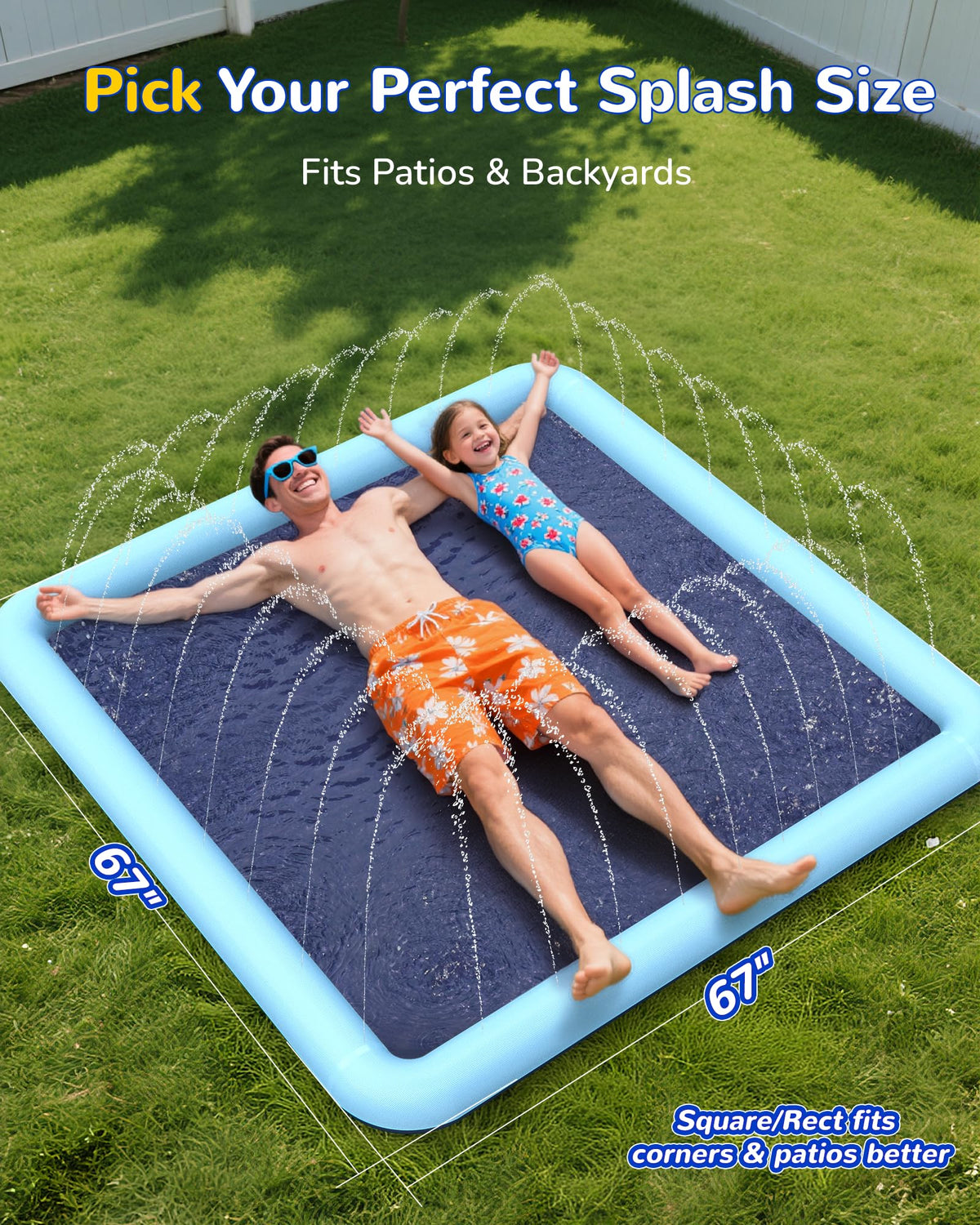 VISTOP splash pad backyard fun area suited for lawns and beaches.