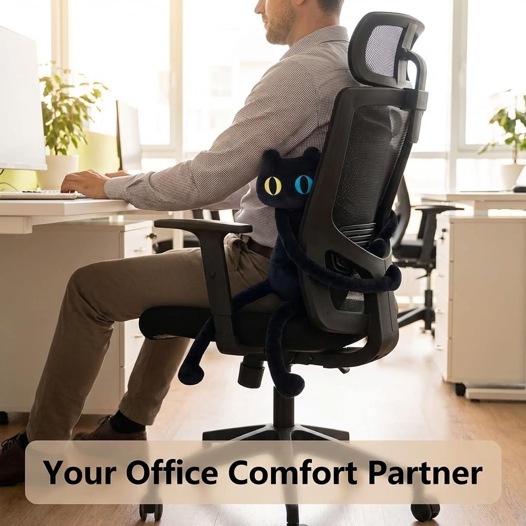 vitegaw kawaii cat pillow supports neck and back during work