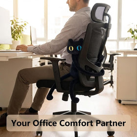 vitegaw kawaii cat pillow supports neck and back during work