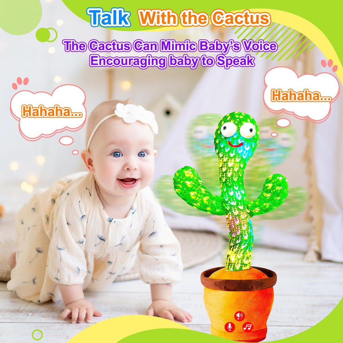 Vitosup cactus recording function demonstrates playful voice mimicking