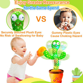 Vitosup rechargeable cactus with LED lights turned on during playtime