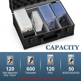 Vitula card case showing capacity for 120 PSA slabs