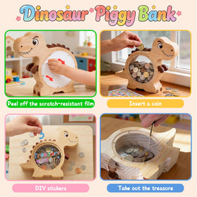 VivaFaux acrylic-panel piggy bank keeps coins secure and accessible.