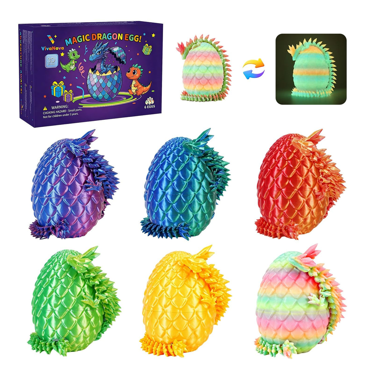 VivaNova glow-in-the-dark dragon egg adds nighttime surprise for kids.