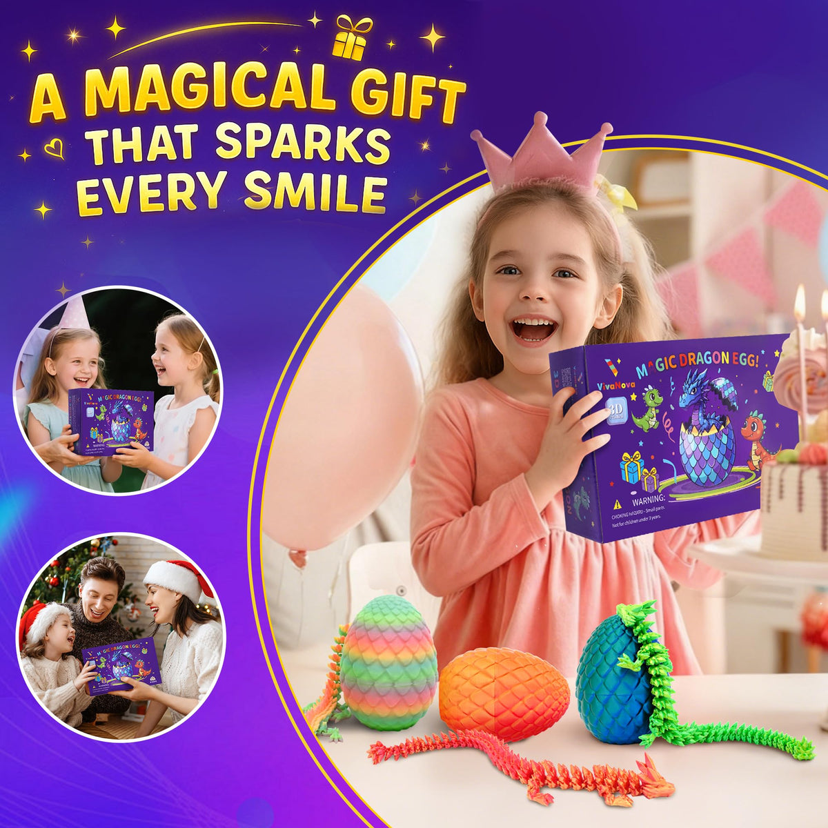 VivaNova dragon eggs ideal for Easter hunts and party favors.
