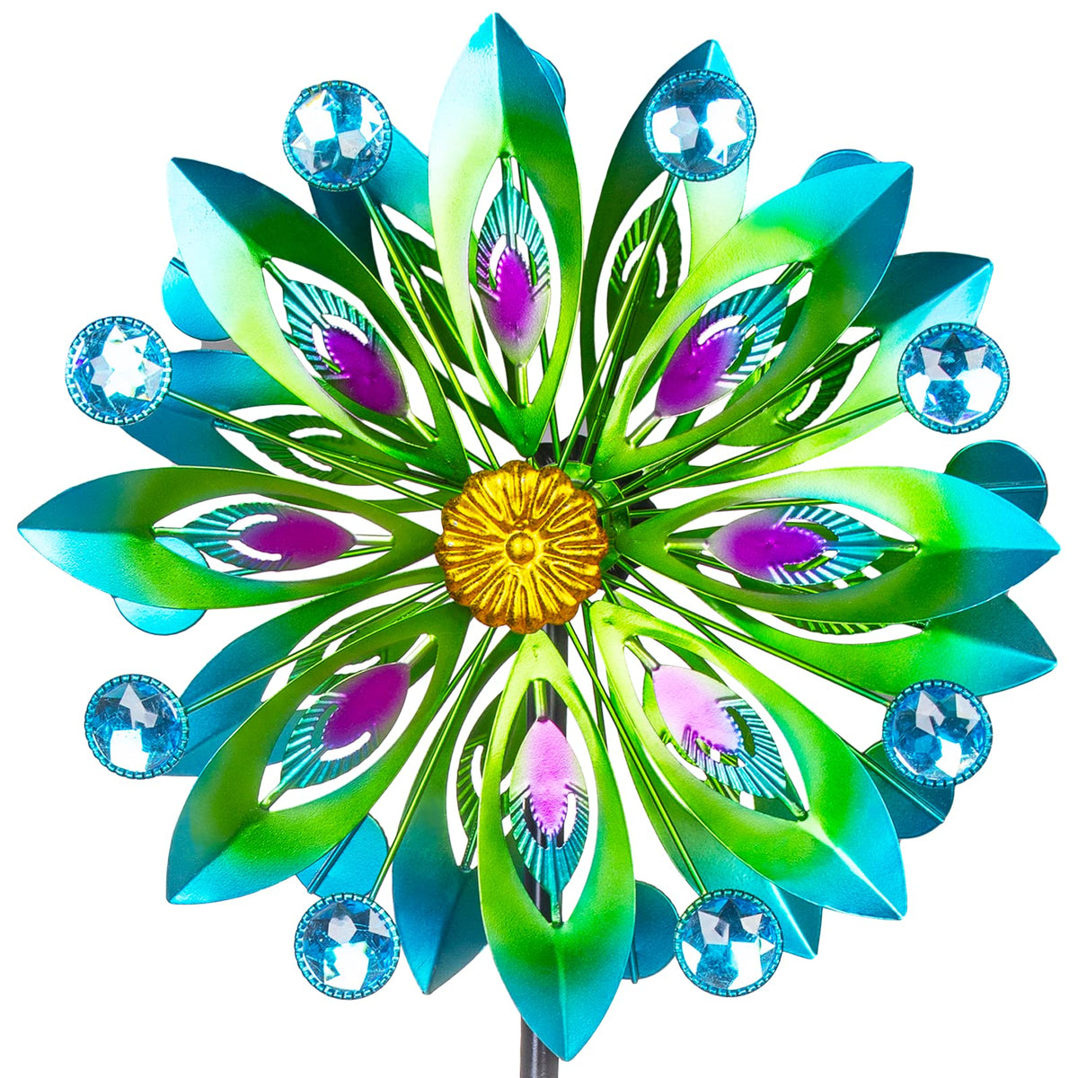 Viveta kinetic wind spinner 53-inch turning art adds dynamic curb appeal to your yard.
