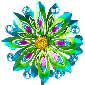 Viveta kinetic wind spinner 53-inch turning art adds dynamic curb appeal to your yard.